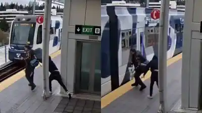 Un hombre casi es arrollado por un tren tras un ataque sorpresa en el andén