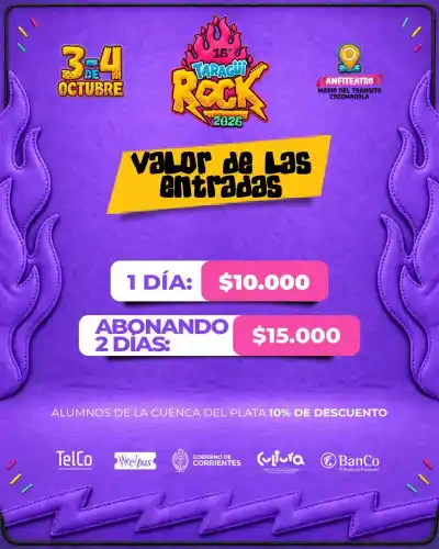 Taragüi Rock 2026: hay un detalle en el precio del abono que cambia todo