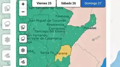 Alerta amarilla en Entre Ríos: los diez departamentos que quedarán bajo la tormenta