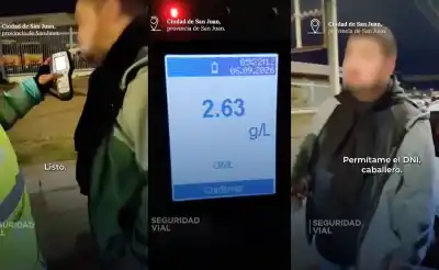 Marcó 2,63 en el test de alcoholemia y lo que siguió lo complicó aún más