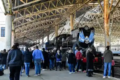 Mar del Plata esperaba una locomotora histórica y se encontró con algo más: la fila daba la vuelta