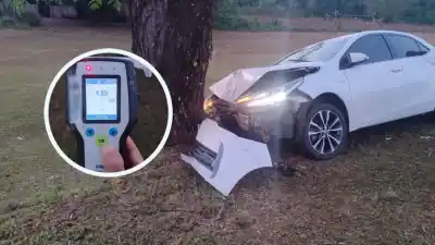 Manejaba por la Ruta 12 y terminó fuera del camino: lo que marcó el test de alcoholemia