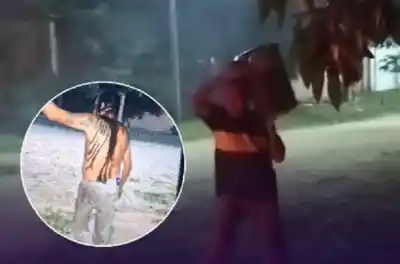 Le arrojó aceite y quiso prenderlo fuego: el video que dio vuelta la historia