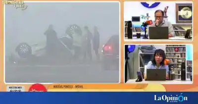 Iba por la Autovía 17 de Octubre cuando la neblina le jugó una mala pasada: terminó dado vuelta