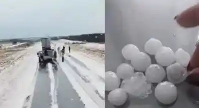 El granizo tiñó de blanco un tramo clave de la Ruta 9: las imágenes que sorprendieron a los salteños