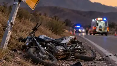 Dos nenes solos en una moto: el mayor tiene 12, la nena 6 y el viaje terminó contra un cartel