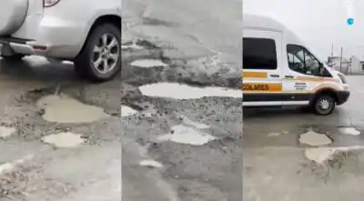 El camino que usan todos los días en Palazzo y que ya les rompe los autos