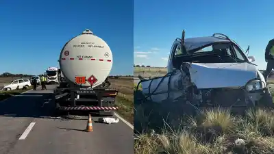 Iban padre e hija por la Ruta 35 y chocaron contra un camión de combustible: uno no volvió a casa