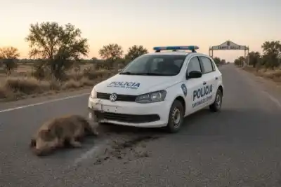 Iban a capacitarse a la Capital, pero un cerdo se les cruzó en la ruta
