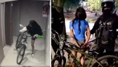 Aprovechó que la puerta estaba abierta, se llevó una bici del primer piso y una cámara la delató