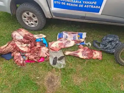 Recorrían un camino rural de Yahapé con carne a cuestas: no pudieron explicar de dónde salió