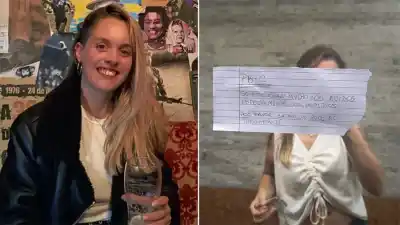 Un cartel en el espejo del edificio dejó a una joven sin palabras y desató una tormenta en redes