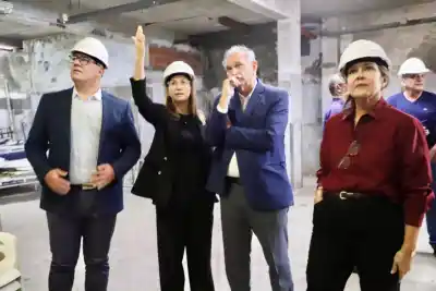 Hospital Escuela: dos ministros recorrieron el edificio y revisaron los desagües antes de las lluvias