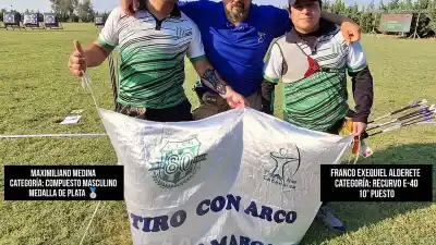 Un catamarqueño subió al podio en el torneo nacional de tiro con arco y no lo hizo solo