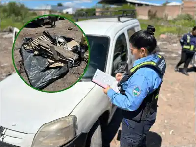 La Guardia Comunitaria los sorprendió arrojando residuos en plena calle y no pudieron seguir