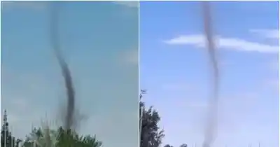 El remolino que apareció en Rawson quedó grabado por los sanjuaninos