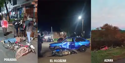 Tres choques en una sola noche en Misiones: uno de los conductores se borró del lugar