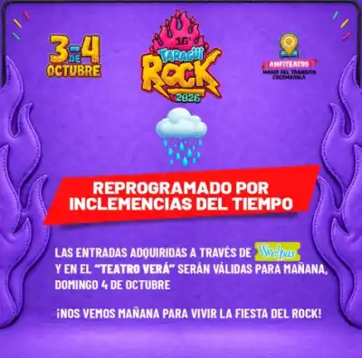 Taragüí Rock: la lluvia obligó a suspender la primera noche y la grilla quedó patas para arriba