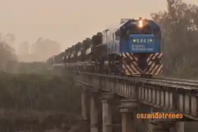 El tren que cruzó Concordia bajo la lluvia con una carga que llamó la atención de todos
