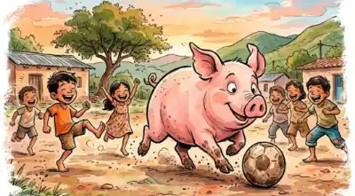 Crió a un chancho para carneada, pero los chicos del barrio lo convirtieron en su mejor jugador