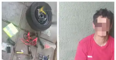 Los vecinos vieron algo raro en Tucumán y Montecaseros: un hombre, una rueda y una fuga que no llegó lejos