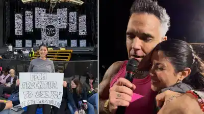 El cartel que llevó a un show en Finlandia y la promesa que Robbie Williams le cumplió un año después