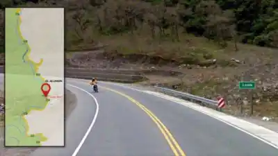 Un motociclista se accidentó en la ruta 307 y la moto le cayó encima