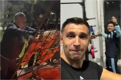 El último día de Messi en Ezeiza: el asado de Tapia y la broma del Dibu que se hizo viral