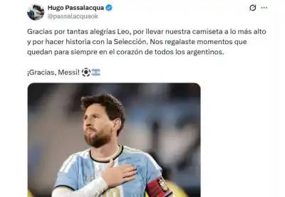 Passalacqua despidió a Messi con una frase que ya es bandera en Misiones