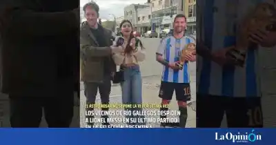 El Messi de tamaño real que recorrió Río Gallegos y desató una despedida inolvidable