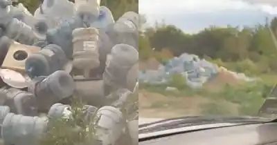 Tiraron bidones de agua junto al río en Cerrillos y los vecinos apuntan a una empresa