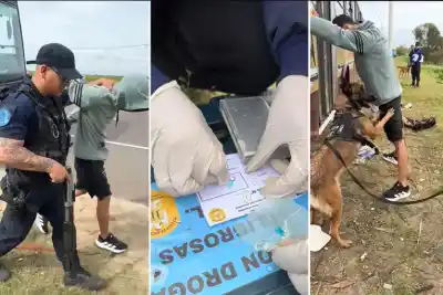 Controlaron los colectivos que llevaban cosechadores y la billetera de uno llamó la atención