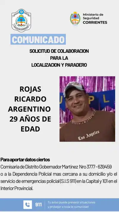 Salió de su casa en Gobernador Martínez y no volvió: la policía pide ayuda para encontrarlo