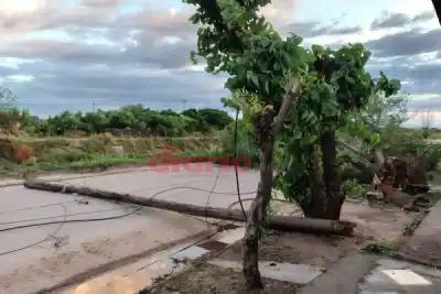 Temporal en la Capital: el barrio Ejército Argentino Ampliación amaneció sin luz y con cables sobre el pavimento
