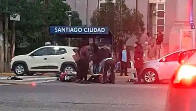Choque en avenida Belgrano deja una mujer lesionada tras impacto con motocicleta