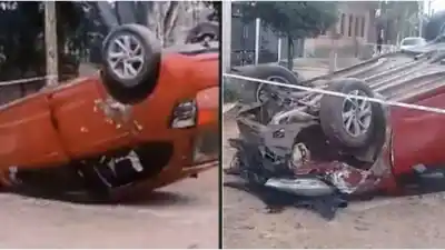 El vehículo apareció dado vuelta en plena madrugada y nadie sabe qué pasó