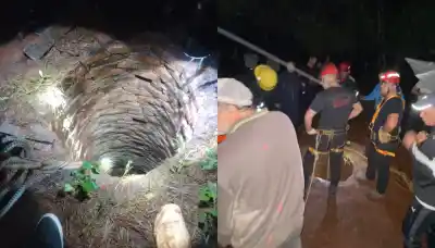 Cayó a un pozo de 20 metros en Garupá: el operativo duró horas, pero no pudieron sacarlo con vida