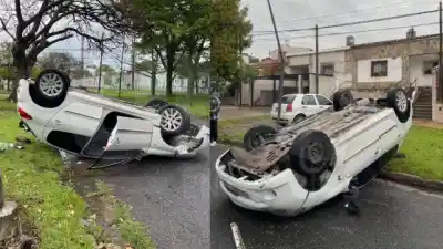 Manejaba en Paraná, chocó contra una columna y volcó: lo que reveló el test de alcoholemia