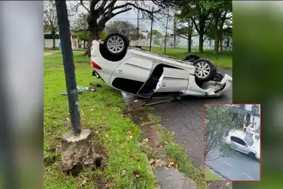 Perdió el control, volcó en Maciá y el test lo terminó de complicar