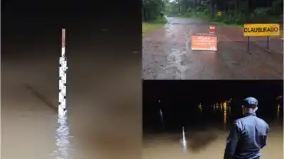 Las lluvias cortaron dos pasos en Misiones: uno en Jardín América y otro en la frontera
