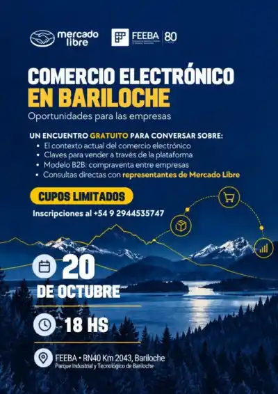 Mercado Libre llega a Bariloche con una charla gratis: quiénes podrán entrar y de qué se va a hablar