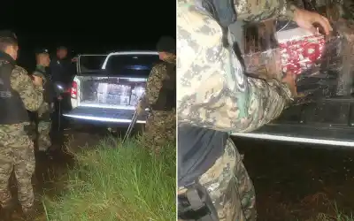 Huyó a pie al monte y dejó atrás una camioneta que escondía 526 kilos de marihuana