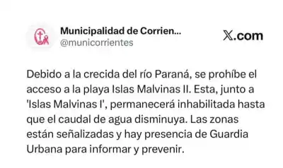 El Paraná sigue subiendo y ya cerraron dos playas en Corrientes: dónde no se puede entrar