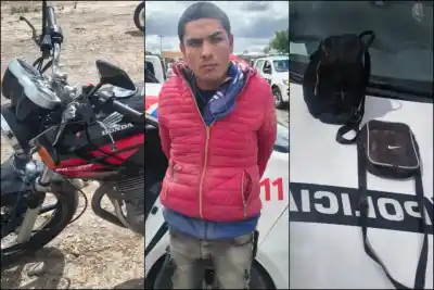 Chimbas: lo esperaron en un descampado y uno de los motochorros no llegó a escapar