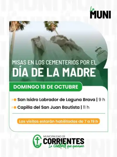 Día de la Madre en los cementerios de Corrientes: cuántos colectivos y a qué hora cierran las puertas