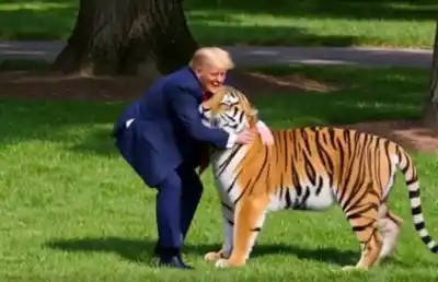 Trump publicó un video con IA donde se ríe de la muerte de un hombre devorado por un tigre