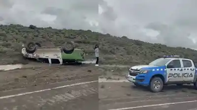 La camioneta del Gobierno neuquino volcó en la Ruta 40: los cinco ocupantes terminaron en el hospital
