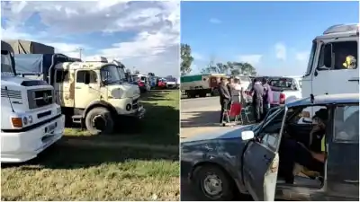 La protesta que paraliza una ruta nacional: lo que encontraron los transportistas los dejó sin salida