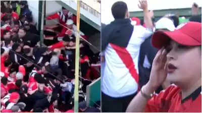 River entraba a la cancha de Sarmiento y la policía respondió con gas pimienta