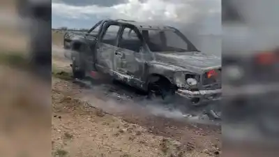 Manejaba por la Ruta 22, frenó de golpe y la camioneta terminó envuelta en llamas